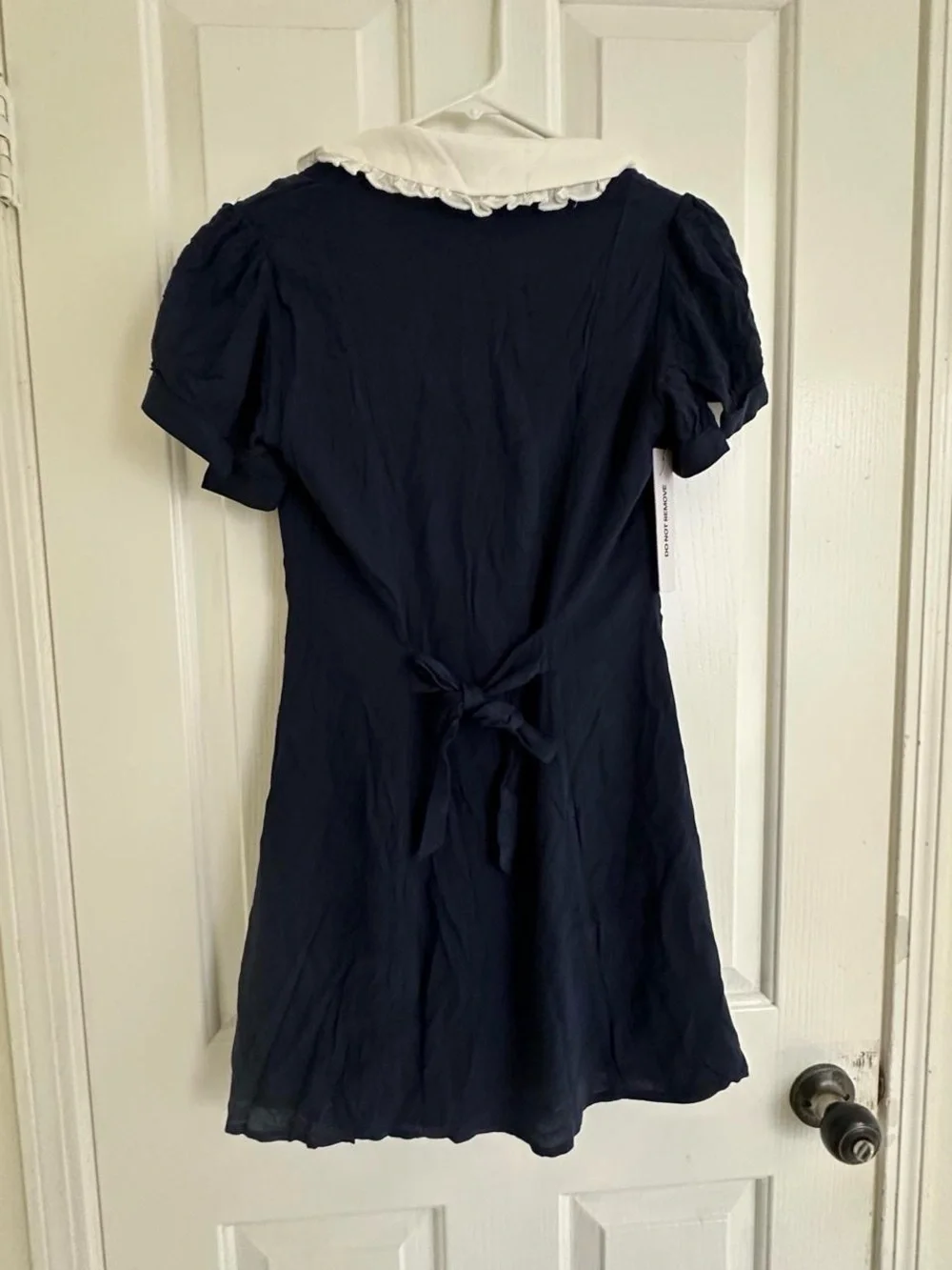Princess Polly Navy Mini Dress with White Peter Pan Collar